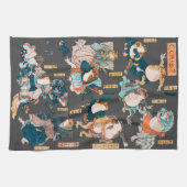 Linge De Cuisine Grenouille japonaise ukiyo-e Froggies (Horizontal)