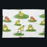 Linge De Cuisine Grenouille sans joint<br><div class="desc">Illustration de pinces sans soudure sur feuille</div>