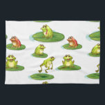 Linge De Cuisine Grenouille sans joint<br><div class="desc">Illustration de pinces sans soudure sur feuille</div>