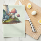 Linge De Cuisine Grenouille sous un champignon Mignon Nature (Quart Plié)