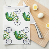 Linge De Cuisine Grenouille Sur Vélo (Quart Plié)