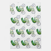Linge De Cuisine Grenouille Sur Vélo (Vertical)