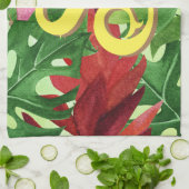 Linge De Cuisine Grenouille tropicale feuille (Plié)