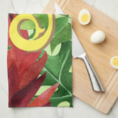 Linge De Cuisine Grenouille tropicale feuille (Quart Plié)