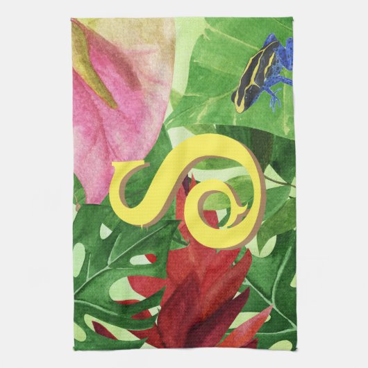 Linge De Cuisine Grenouille tropicale feuille (Vertical)