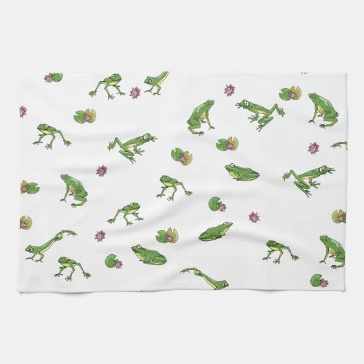 Linge De Cuisine Grenouilles vertes (Horizontal)