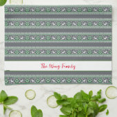Linge De Cuisine Grey Green et White Fair Isle Christmas (Plié)