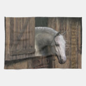 Linge De Cuisine Grey Horse (Horizontal)