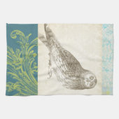 Linge De Cuisine Grey Owl sur Arrière - plan Motif (Horizontal)