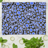 Linge De Cuisine Gribouillis bleus électriques (Plié)