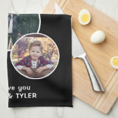 Linge De Cuisine Grill Daddy Modern Black Oval 3 Photo Fête du Père (Quart Plié)