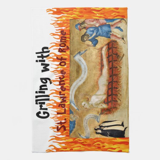 Linge De Cuisine Grillades avec Saint-Laurent de Rome (M 022) (Vertical)