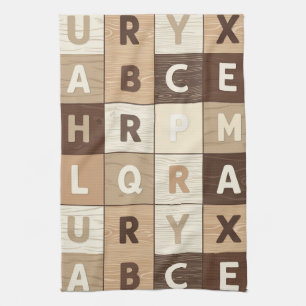 Linge De Cuisine Grille de lettres en bois