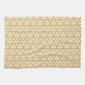 Linge De Cuisine Grille en bloc jaune beige brun doux (Horizontal)