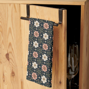 Linge De Cuisine Grille florale contemporaine équilibrée