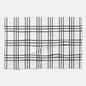 Linge De Cuisine Grille Motif Tartan noir et blanc (Horizontal)