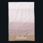 Linge De Cuisine Grilles d'aquarelle Abstraite Ombre dans Dusty Lil<br><div class="desc">Un design simple et moderne de brosses aquarelles dans une palette de couleurs assez muettes de gris,  d'or et de rougeur,  personnalisées avec votre nom.</div>