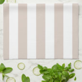 Linge De Cuisine Grilles Verticales Bbeige Et Blanc Gratté (Plié)