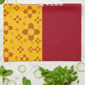 Linge De Cuisine Grilles verticales Zia Soleil Rouge Jaune Nouveau- (Plié)