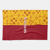 Linge De Cuisine Grilles verticales Zia Soleil Rouge Jaune Nouveau- (Horizontal)