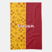 Linge De Cuisine Grilles verticales Zia Soleil Rouge Jaune Nouveau- (Vertical)