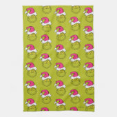 Linge De Cuisine Grinch in Pink Santa Hat (Vertical)