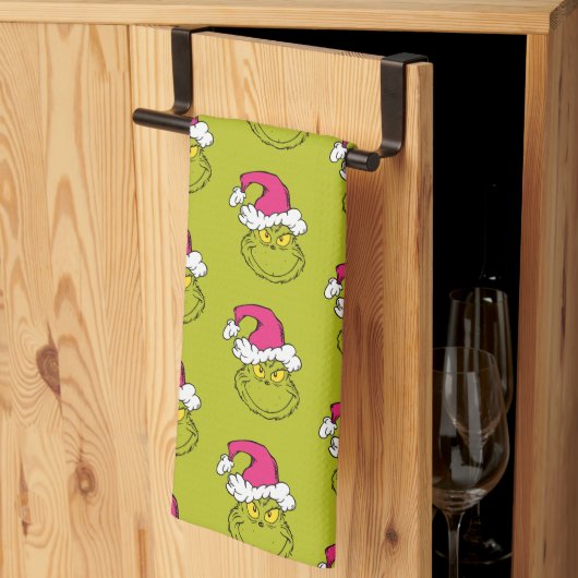 Linge De Cuisine Grinch in Pink Santa Hat (Pliage en tiers)