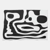 Linge De Cuisine Grip Vise : Noir et Blanc Abstrait (Horizontal)