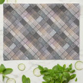 Linge De Cuisine gris à carreaux . (Plié)