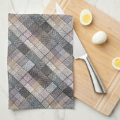 Linge De Cuisine gris à carreaux . (Quart Plié)