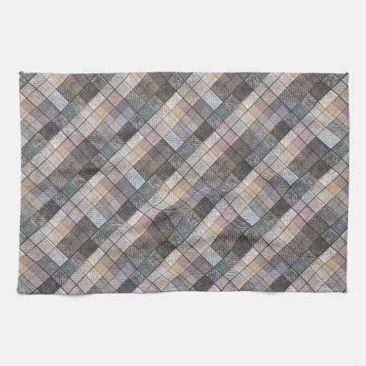 Linge De Cuisine gris à carreaux . (Horizontal)