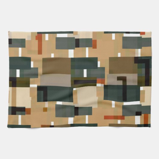 Linge De Cuisine Gris Bleu Brown (Horizontal)