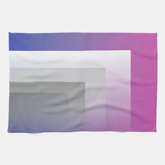 Linge De Cuisine gris bleu Fuchsia (Horizontal)