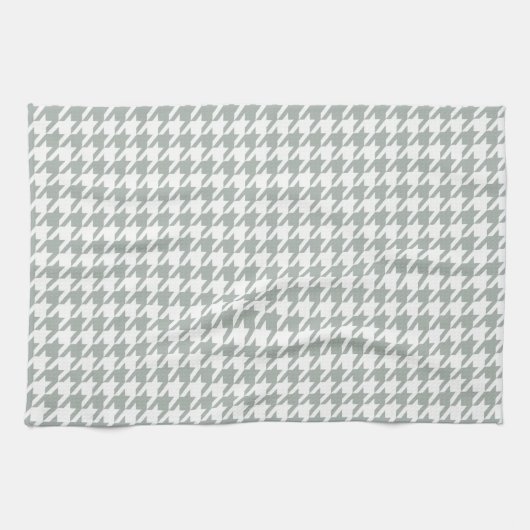 Linge De Cuisine Gris cendré ; Houndstooth gris (Horizontal)