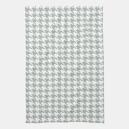 Linge De Cuisine Gris cendré ; Houndstooth gris (Vertical)
