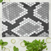 Linge De Cuisine Gris de serpent, blanc et noir (Plié)