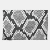 Linge De Cuisine Gris de serpent, blanc et noir (Horizontal)