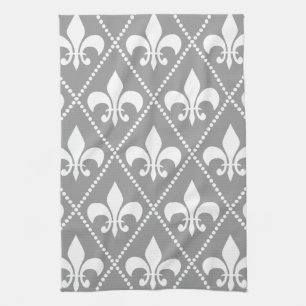 Linge De Cuisine Gris Fleur de Lis