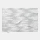 Linge De Cuisine Gris Herringbone (Horizontal)