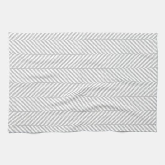 Linge De Cuisine Gris Herringbone (Horizontal)
