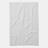 Linge De Cuisine Gris Herringbone (Vertical)