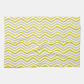 Linge De Cuisine Gris, Jaune et Blancs Chevron (Horizontal)