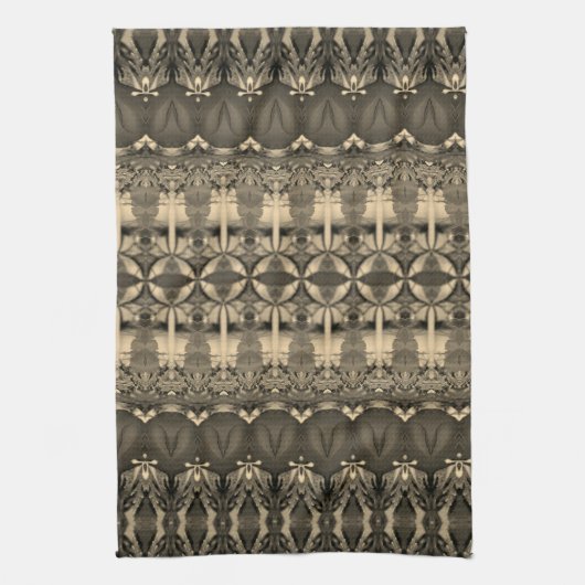 Linge De Cuisine Gris marron et crème de designer (Vertical)
