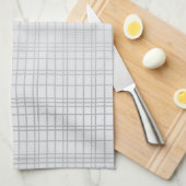 Linge De Cuisine Gris, moderne, simple, cool, lignes de grille tend (Quart Plié)
