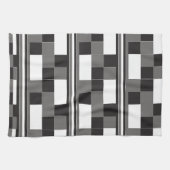 Linge De Cuisine Gris noir blanc chèque Motif (Horizontal)