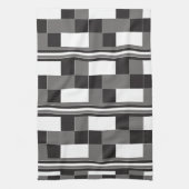 Linge De Cuisine Gris noir blanc chèque Motif (Vertical)