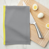 Linge De Cuisine Gris (rayure jaune) (Quart Plié)