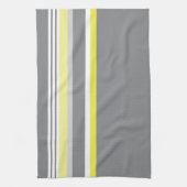 Linge De Cuisine Gris (rayure jaune) (Vertical)