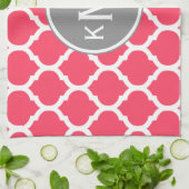 Linge De Cuisine Gris rose clair Monogramme treillis marocain (Plié)
