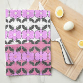 Linge De Cuisine Gris rose et blanc (Quart Plié)